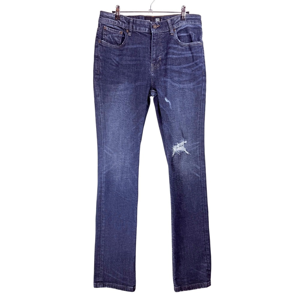 RSQ London Skinny Jeans Mens Dark Wash Distressed Denim Size 31x32